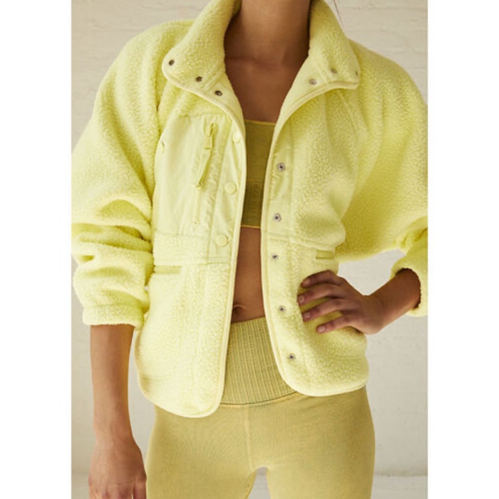 FREE PEOPLE HIT THE SLOPES JACKET YELLOW